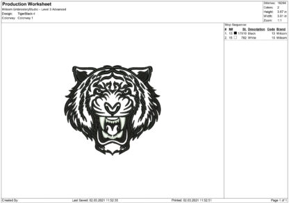 Face of Tiger embroidery design