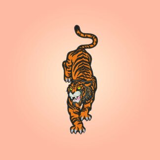 Сreeping tiger embroidery design