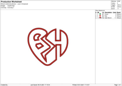 Valentine's Day Heart embroidery design