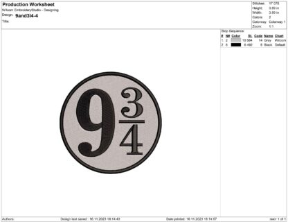 Platform 9¾ Embroidery design files - Image 2