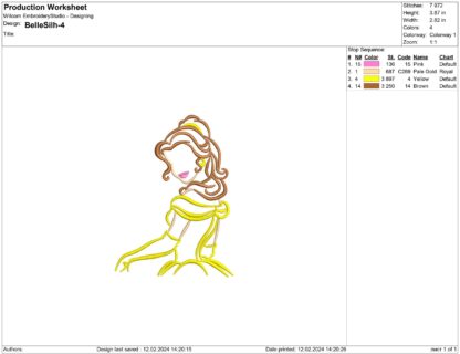 Princess Belle Embroidery design