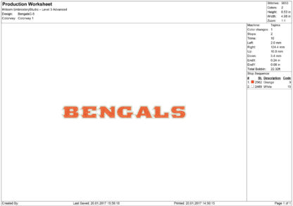 Cincinnati Bengals Embroidery design