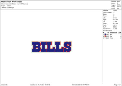 Buffalo Bills Embroidery design