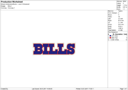 Buffalo Bills Embroidery design