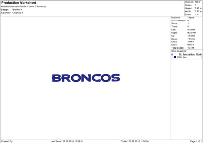 Denver Broncos Embroidery design