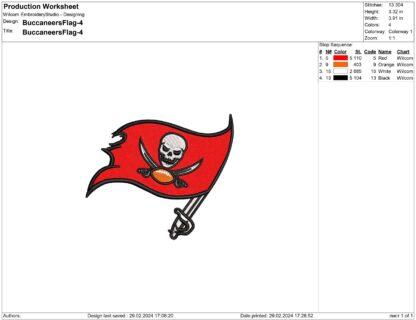 Tampa Bay Buccaneers Embroidery design