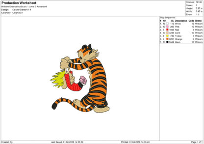 Calvin and Hobbes Embroidery design