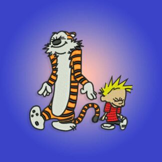 Dancing Calvin and Hobbes Embroidery design