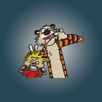Calvin and Hobbes Making Faces Embroidery design