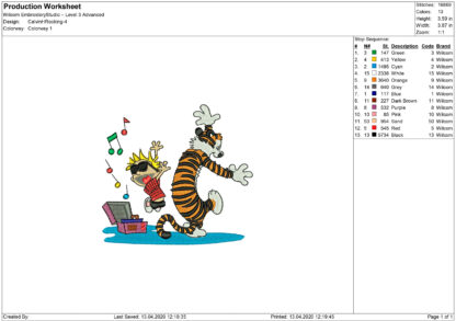 Radio Calvin and Hobbes Embroidery design