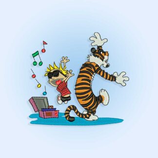 Radio Calvin and Hobbes Embroidery design