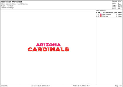 Arizona Cardinals Embroidery design