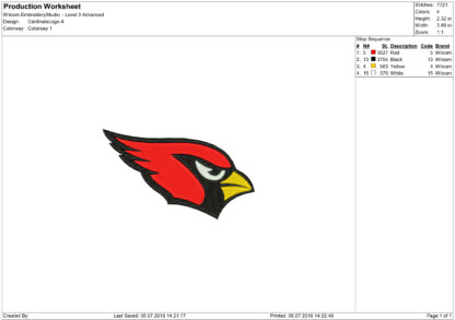 Arizona Cardinals Embroidery design