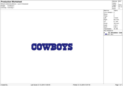 Dallas Cowboys Embroidery design