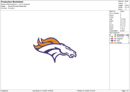 Denver Broncos Embroidery design