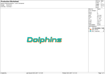 Miami Dolphins Embroidery design