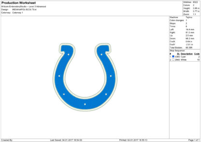 Indianapolis Colts Embroidery design