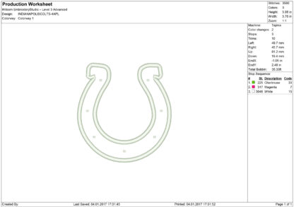 Indianapolis Colts Embroidery design