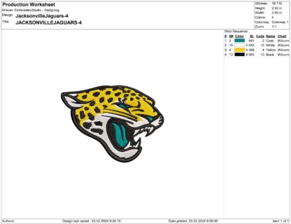 Jacksonville Jaguars Embroidery design