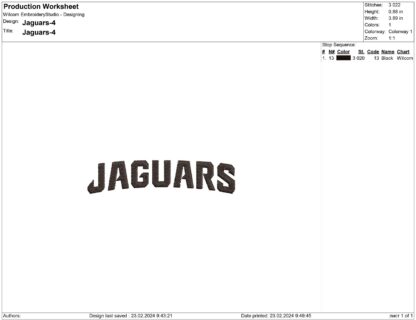 Jacksonville Jaguars Embroidery design