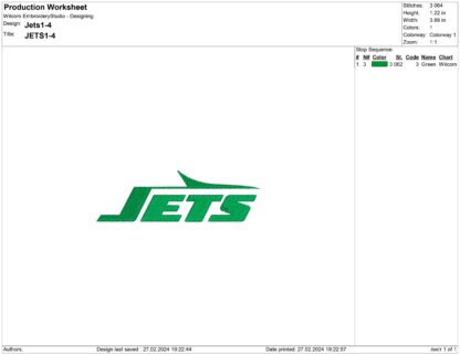 New York Jets Embroidery design