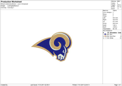 Los Angeles Rams Embroidery design