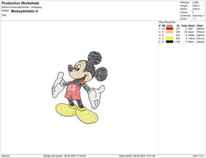 Mickey Mouse Embroidery design