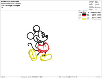 Mickey Mouse Embroidery design