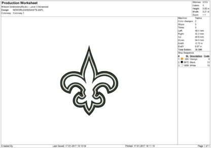 New Orleans Saints Embroidery design