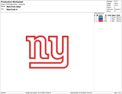 New York Giants Embroidery design