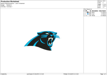 Carolina Panthers Embroidery design