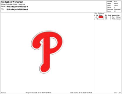 Philadelphia Phillies Embroidery design