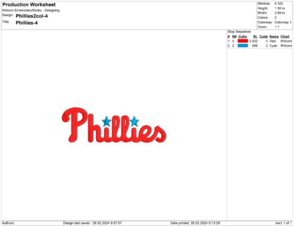 Philadelphia Phillies Embroidery design