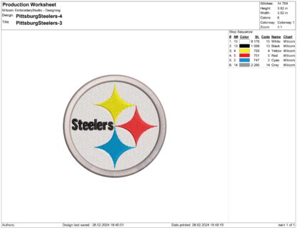 Pittsburgh Steelers Embroidery design