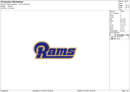 Los Angeles Rams Embroidery design