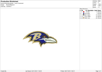 Baltimore Ravens Embroidery design