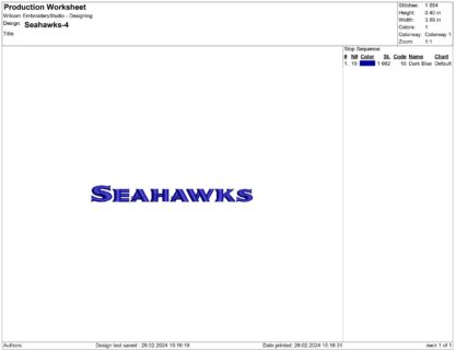 Seahawks Embroidery design