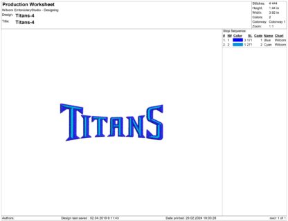 Tennessee Titans Embroidery design