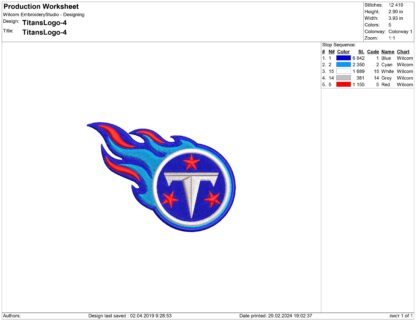 Tennessee Titans Embroidery designs