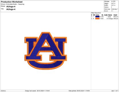 Auburn Tigers Embroidery design