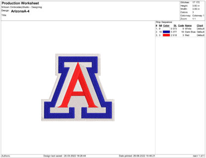 Arizona Wildcats Embroidery design