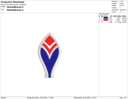 Atlanta Braves Embroidery designs