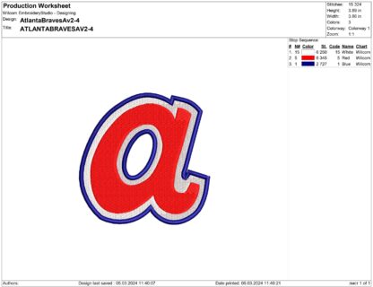 Atlanta Braves Embroidery design