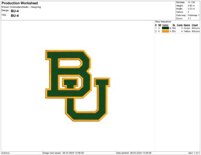 Baylor Bears Embroidery design