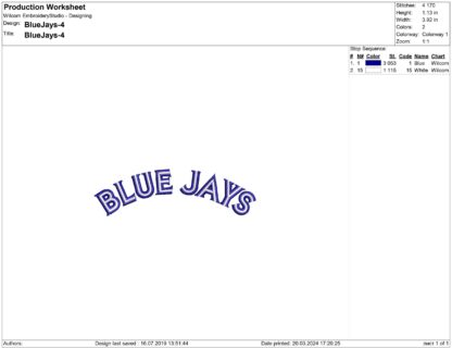 Toronto Blue Jays Embroidery design