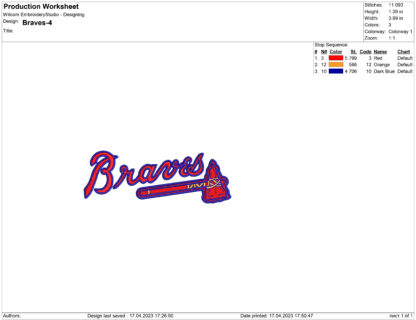 Atlanta Braves Embroidery design