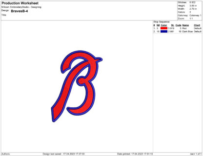 Atlanta Braves Embroidery design