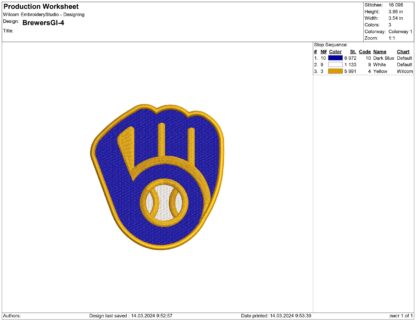 Milwaukee Brewers Embroidery design