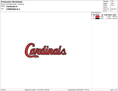 St. Louis Cardinals Embroidery design