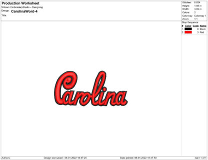 Carolina Embroidery design